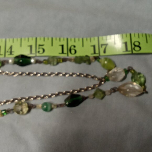 Vintage 36" Multi Green Beads Necklace - Picture 4 of 4